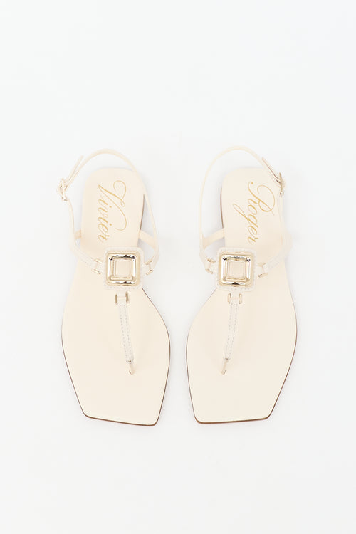 Roger Vivier Leather T-Strap Sandal