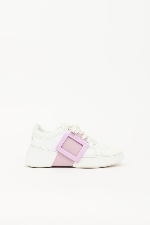 Roger Vivier Leather Viv Skate Sneaker