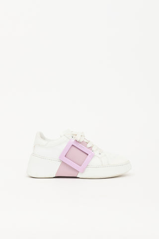 Roger Vivier Leather Viv Skate Sneaker
