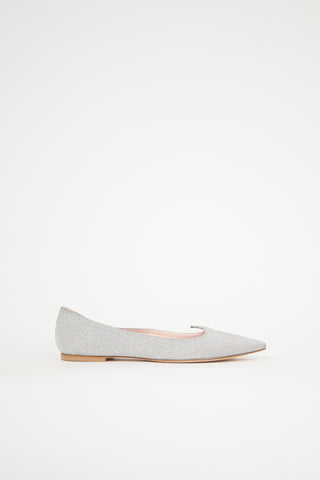 Roger Vivier Leather & Glitter I Love Vivier Flat