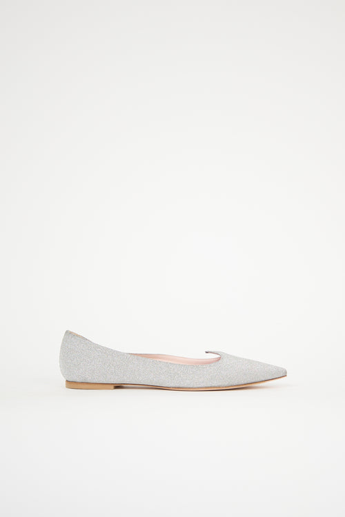 Roger Vivier Leather & Glitter I Love Vivier Flat