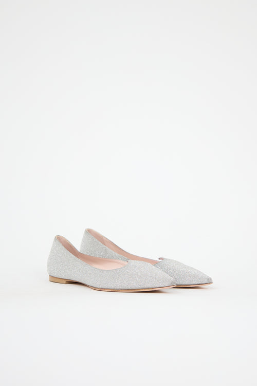 Roger Vivier Leather & Glitter I Love Vivier Flat