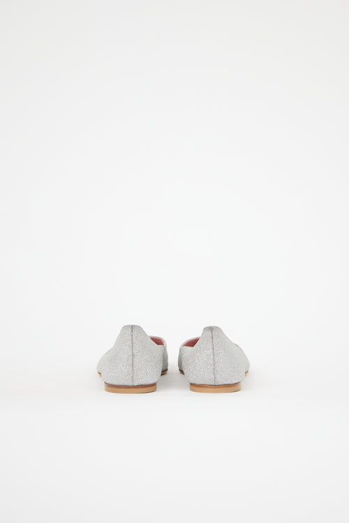 Roger Vivier Leather & Glitter I Love Vivier Flat