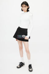 Roger Vivier Multi Plaid Pilgrim Buckle Tube Clutch