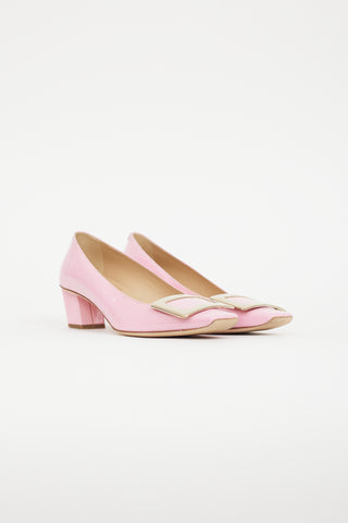 Roger Vivier Pink & Gold Patent Belle Vivier Heel