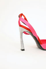 Roger Vivier Pink Satin Crystal Heel