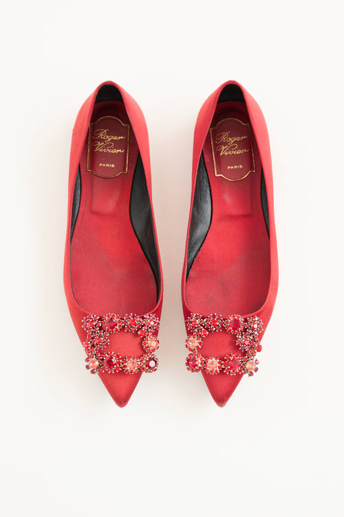 Roger Vivier Floral Strass Flat