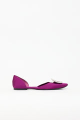 Roger Vivier Satin Buckle D'Orsay Flat