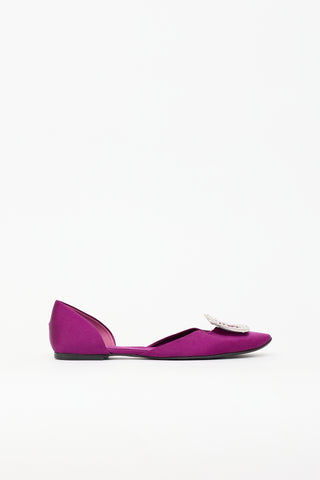 Roger Vivier Satin Buckle D'Orsay Flat