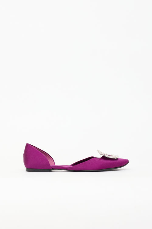 Roger Vivier Satin Buckle D'Orsay Flat