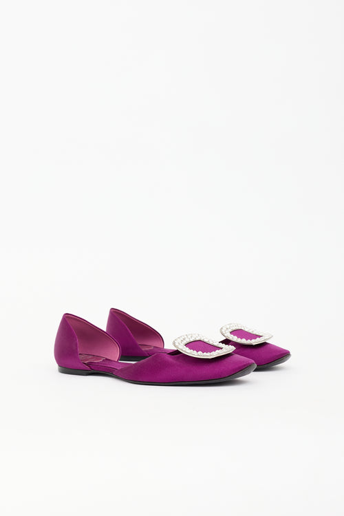 Roger Vivier Satin Buckle D'Orsay Flat