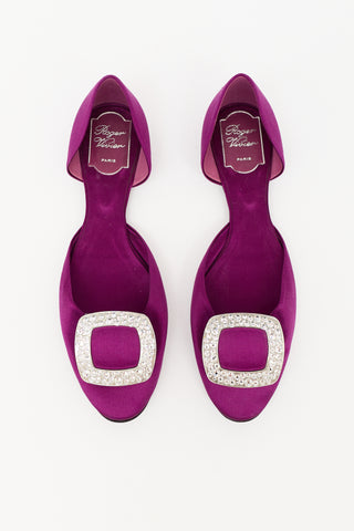 Roger Vivier Satin Buckle D'Orsay Flat