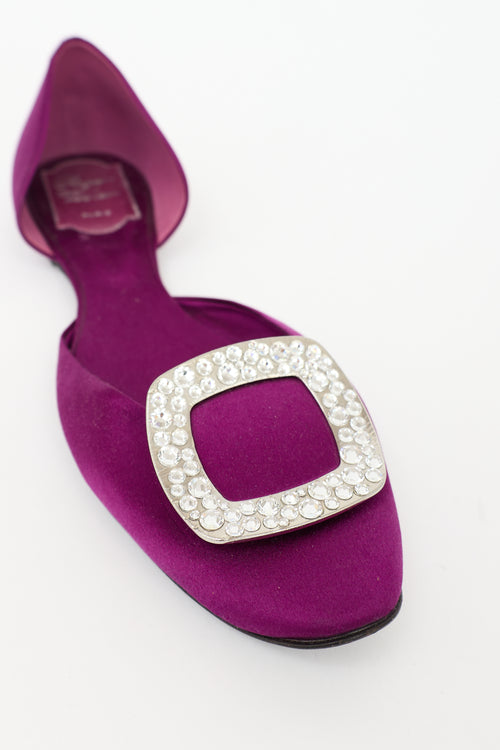 Roger Vivier Satin Buckle D'Orsay Flat