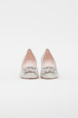 Roger Vivier Silver Tweed Crystal Pump