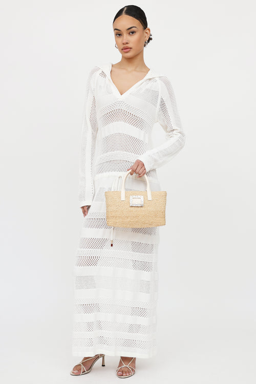 Roger Vivier Viv Skate Raffia Bag