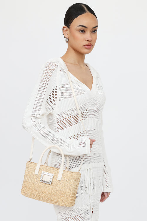 Roger Vivier Viv Skate Raffia Bag