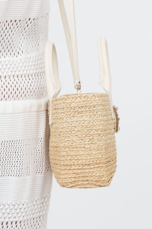 Roger Vivier Viv Skate Raffia Bag