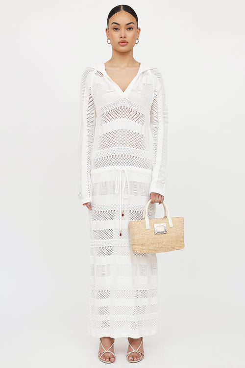 Roger Vivier Viv Skate Raffia Bag