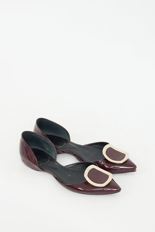 Roger Vivier Burgundy Patent Leather D'orsay Flat