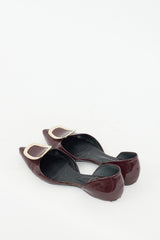 Roger Vivier Burgundy Patent Leather D'orsay Flat
