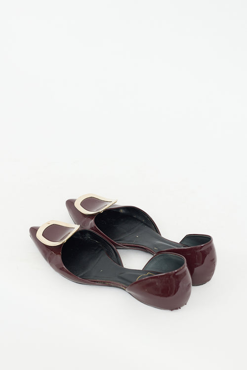 Roger Vivier Burgundy Patent Leather D'orsay Flat