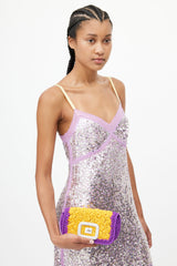 Roger Vivier Purple & Yellow Viv Choc Jewel Shoulder bag