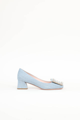 Roger Vivier Denim & Crystal Pump