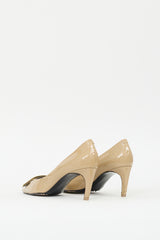 Roger Vivier Beige Patent Leather Trompette Buckle Pump
