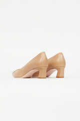 Beige Leather Gold Buckle Pump Roger Vivier