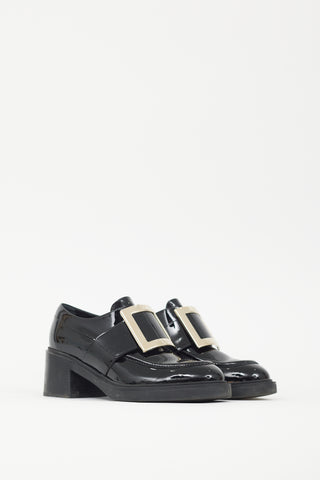 Roger Vivier Black & Gold Patent Leather Viv Ranger Loafer