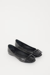 Roger Vivier Black & Grey Patent Leather Gommettine Flat