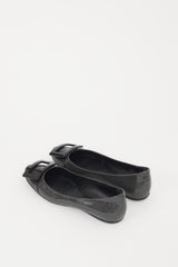 Roger Vivier Black & Grey Patent Leather Gommettine Flat