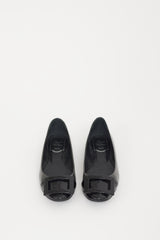 Roger Vivier Black & Grey Patent Leather Gommettine Flat