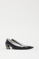Roger Vivier Black & Silver Patent Belle Vivier Pump