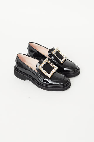 Roger Vivier Black Patent Embellished Viv' Rangers Loafer