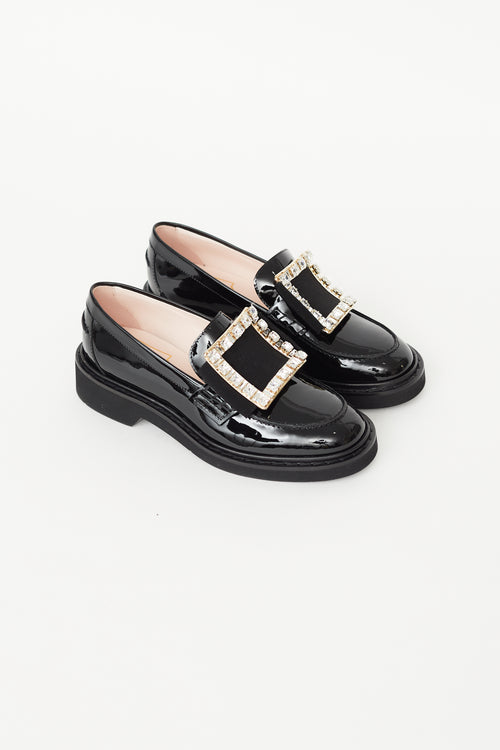 Roger Vivier Black Patent Embellished Viv' Rangers Loafer