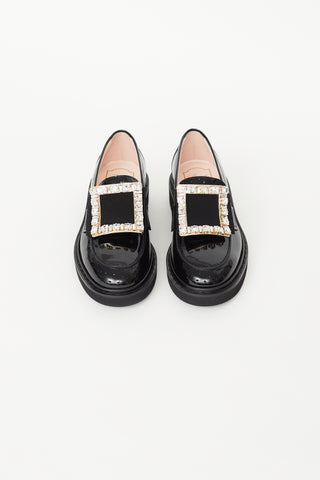 Roger Vivier Black Patent Embellished Viv' Rangers Loafer