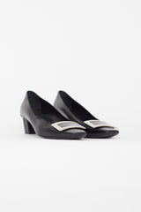 Roger Vivier Black & Silver Belle Vivier Heel