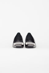 Roger Vivier Black & Silver Belle Vivier Heel