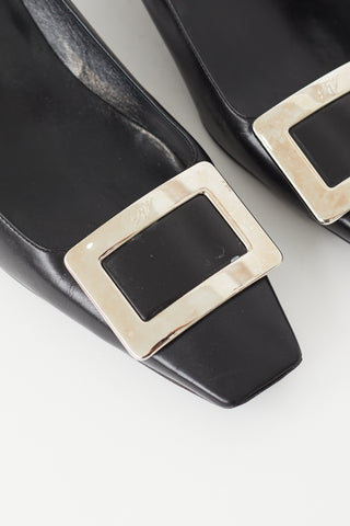 Roger Vivier Black & Silver Belle Vivier Heel