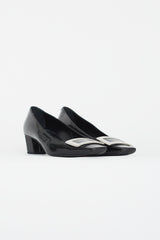 Roger Vivier Black & Silver Patent Belle Vivier Heel