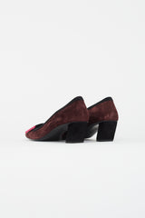 Roger Vivier Burgundy & Multicolour Belle Vivier Suede Heel