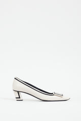 Roger Vivier Cream & Black Belle Vivier Heel