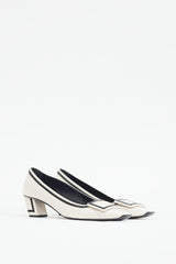 Roger Vivier Cream & Black Belle Vivier Heel