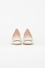 Roger Vivier Cream Patent Très Vivier Heel