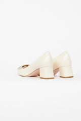 Roger Vivier Cream Patent Très Vivier Heel