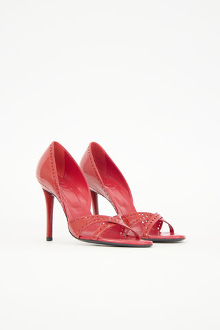 Roger Vivier Patent Perforated Trim Sandal