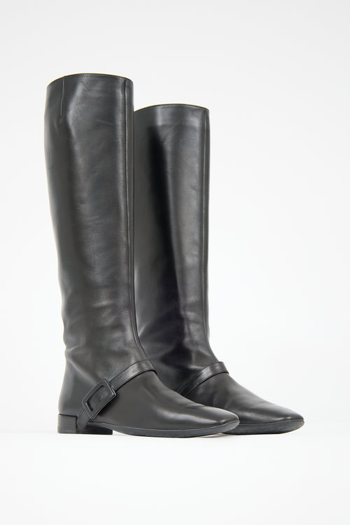 Roger Vivier Leather Buckle Boot