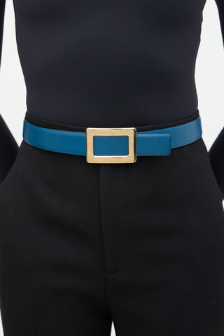 Roger Vivier Leather Reversible Belle Vivier Belt