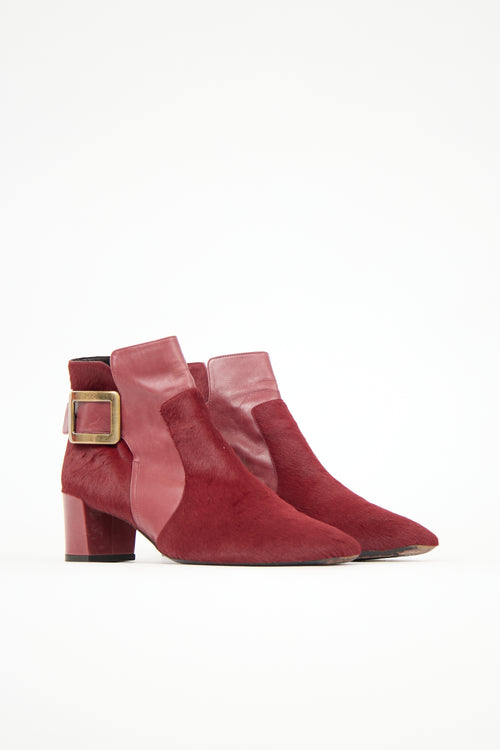 Roger Vivier Leather & Hair Buckle Boot